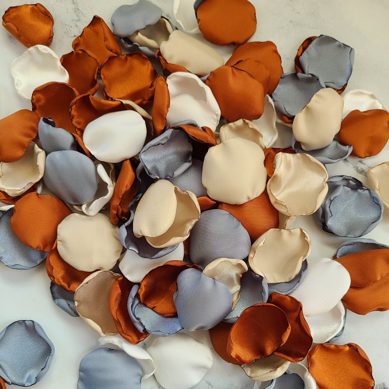 FALL wedding aisle decor, dusty blue, and terracotta Rose petals, engagement backdrop props, yes, I DO decorations 