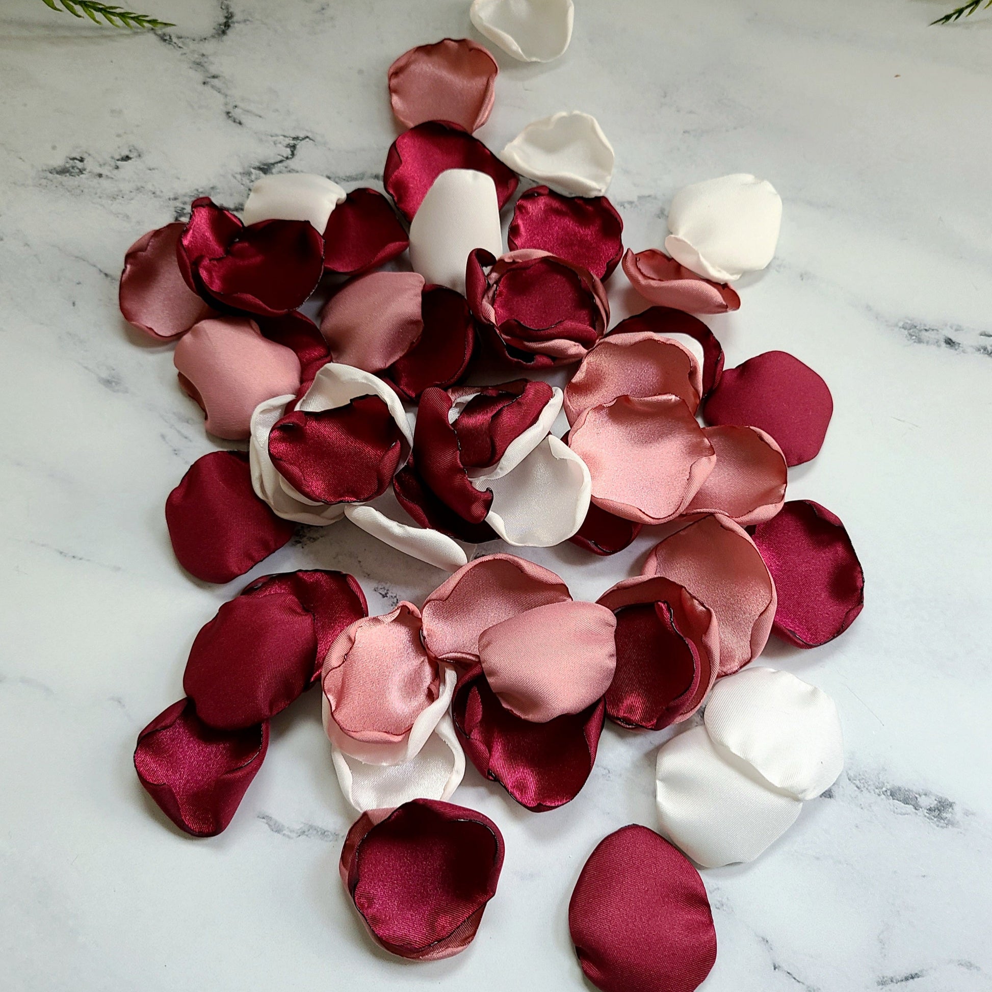 Ivory, Dusty Rose, Blush, Burgundy Rose Petals for fall wedding aisle decor, flower girl baskets, Be My Bridesmaids proposal box