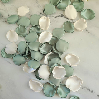 Dusty Sage Rose Petals for Western Wedding Decor Ideas, Boho flower girl baskets, engagement props 