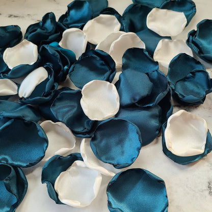 Here Comes the Bride flower girl basket filled with dark teal rose petals, boho fall wedding aisle decor, bridesmaid box, engagement backdrop props, 