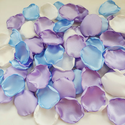 Lavender Purple, Ice Blue, Ivory Rose Petals, Flower Girl Petals, Confetti