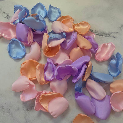 Lavender, Sky Blue, Peach Pink Rose Petals, Flower Girl Petals, Confetti, future Bride wedding ideas, wedding aisle decor, confetti scatter, tablescapes accents, flower girl tossing