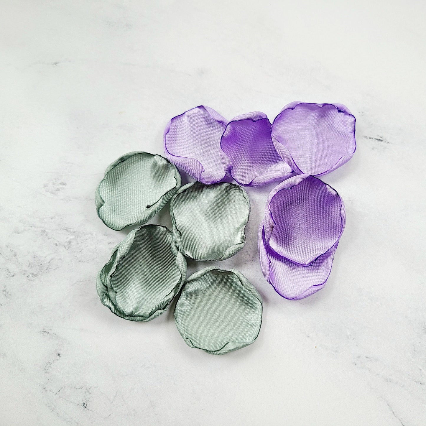 Lilac purple and  sage green petals for wedding aisle decor, table confetti