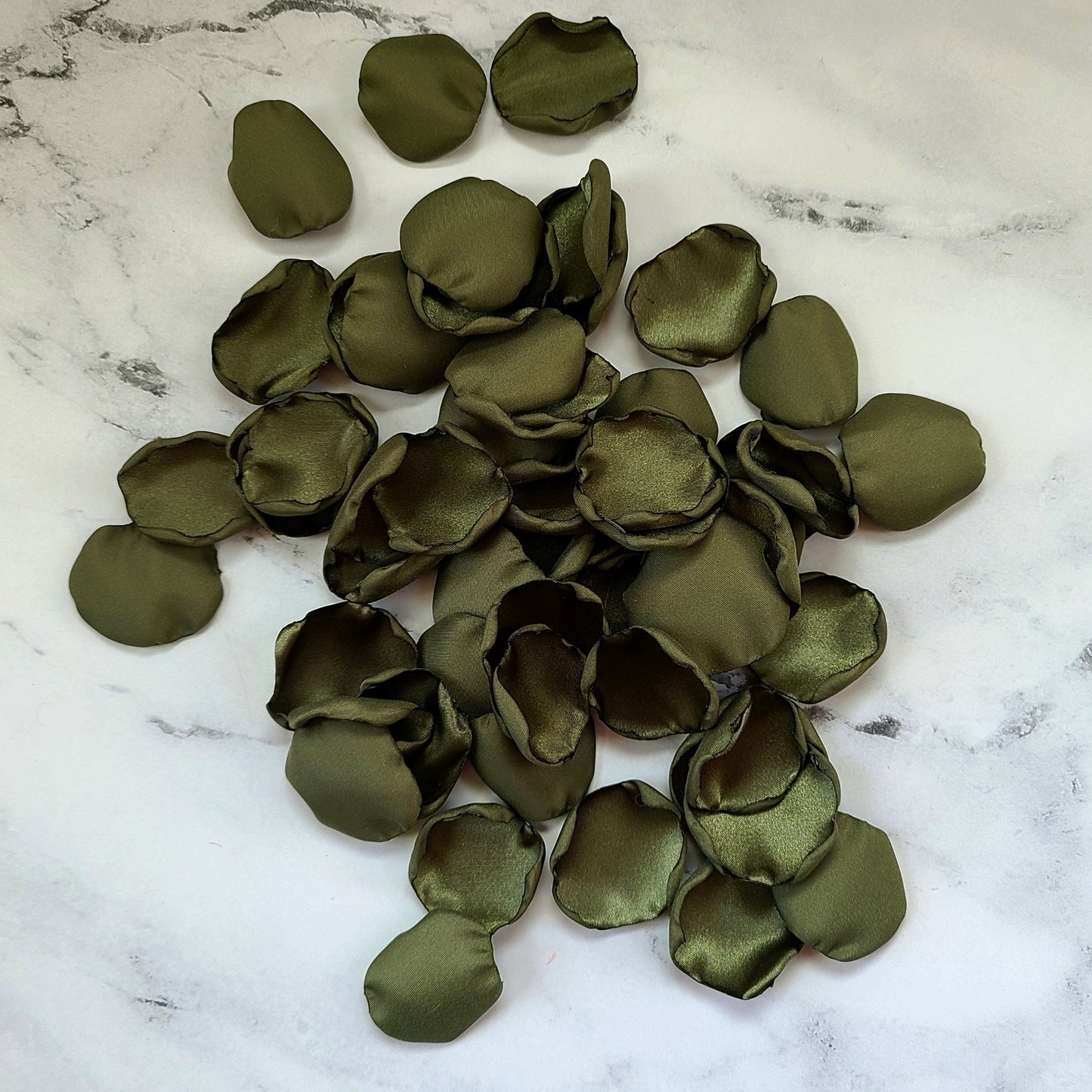Moss Olive Green rose petals for flower girl baskets, engagement backdrop props, fall wedding decor
