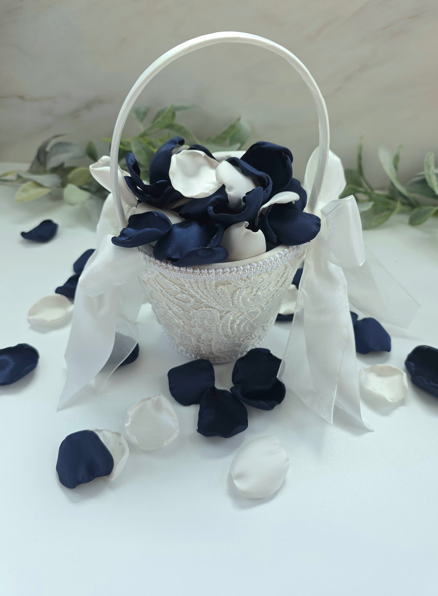 Navy Blue Rose Petals, Wedding Aisle Decor, Confetti