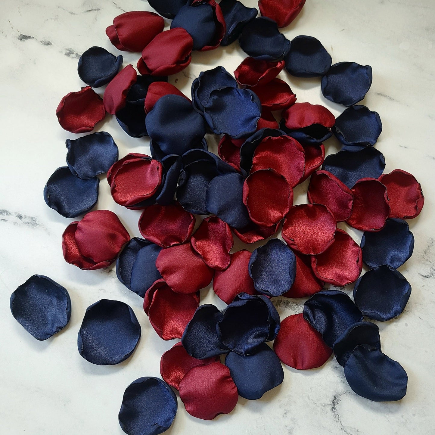 Navy Burgundy rose petals for fall wedding decor, flower girl baskets,  table confetti scatter, western wedding aisle decor. I Do. 
