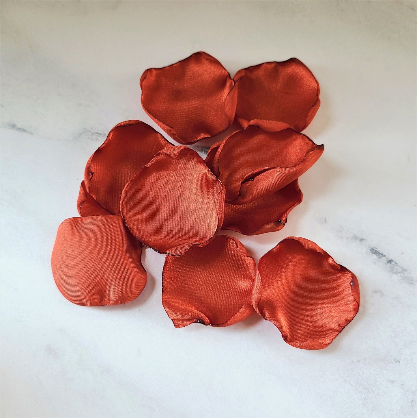 Burnt Orange Terracotta Rust rose petals for Fall Wedding Flower Girl Basket