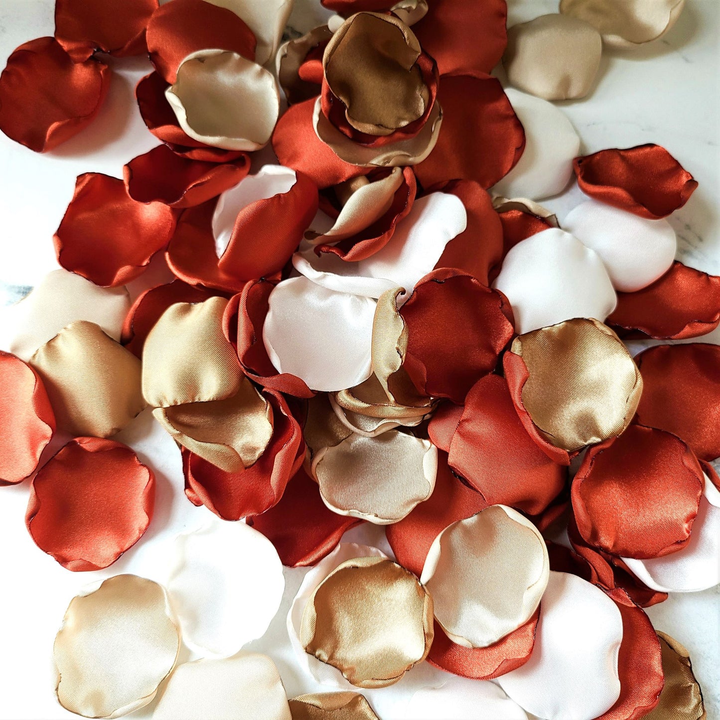 Rust, Burnt Orange Rose Petals for Western Fall Wedding, Aisle decor, Flower girl baskets