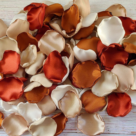 Rust Terracotta Rose Petals for boho Wedding decor, flower girl petals, bridesmaid box, table confetti, wedding centerpieces, proposal ideas