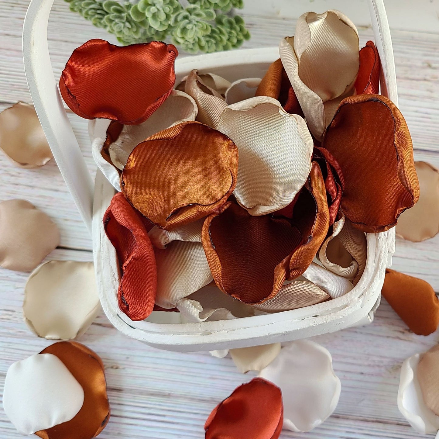Rust Terracotta Rose Petals for boho Wedding decor, flower girl petals, basket, western wedding decor ideas