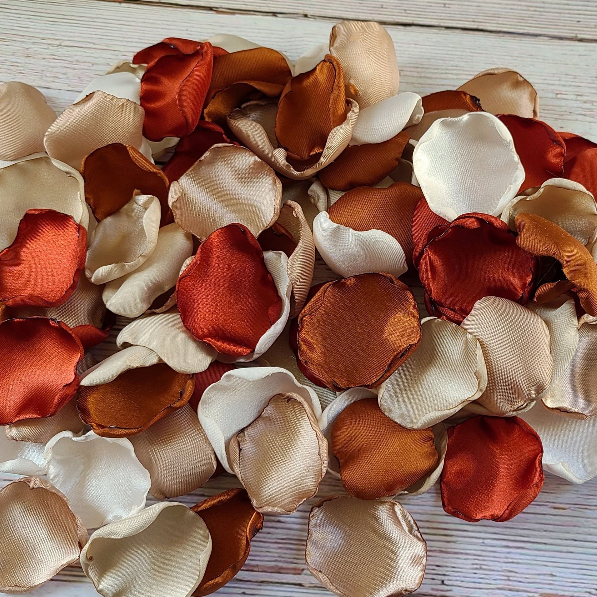 Rust Terracotta Rose Petals for boho Wedding decor, western fall wedding ideas, table confetti scatter, flower girl petals