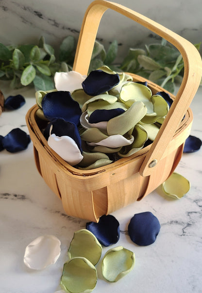 Sage, Ivory & Navy Rose Petals for Fall Wedding Aisle Decor, Western Wedding Table Confetti, Future Mrs Decorations, Proposal Box, Engagement Props, by my bridesmaid 