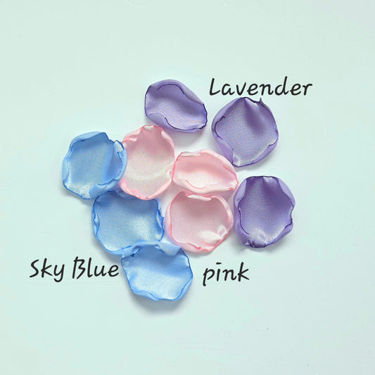 lavender, sky blue and pink rose petals for flower girl petals, aisle decor. Bridal shower decor. Whimsical wedding decor ideas for future brides