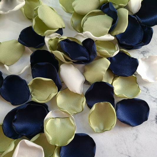 Sage, Ivory & Navy Rose Petals for Fall Wedding Aisle Decor, Western Wedding Table Confetti, Future Mrs Decorations, Proposal Box, Engagement Props