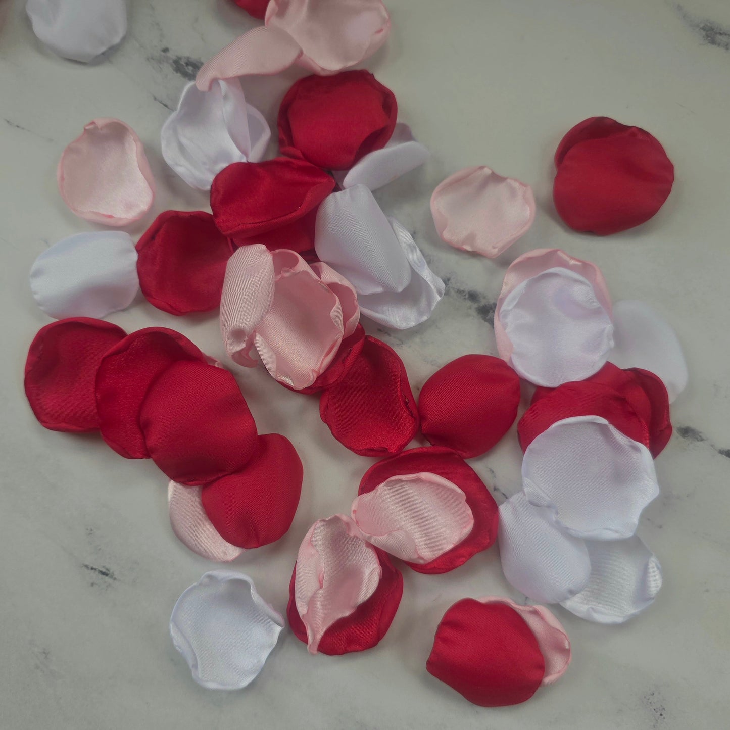 Red, Shades of Pink, White Rose Petals, Flower girl petals for tossing, wedding aisle decor, reception tablescapes ideas, confetti scatter, memory table accents, wedding decorations