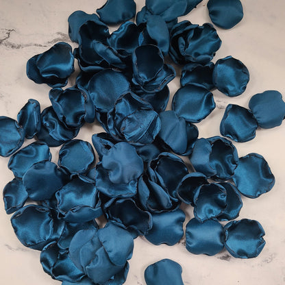 Dark Teal, Ivory, White Rose Petals for wedding decor, boho & rustic flower girl baskets, She Said Yes! custom confetti scatter, proposal box 