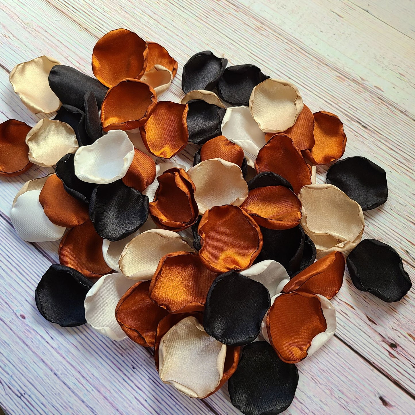 Terracotta, Black , Beige. Ivory rose petals for Moody Boho Wedding Decor