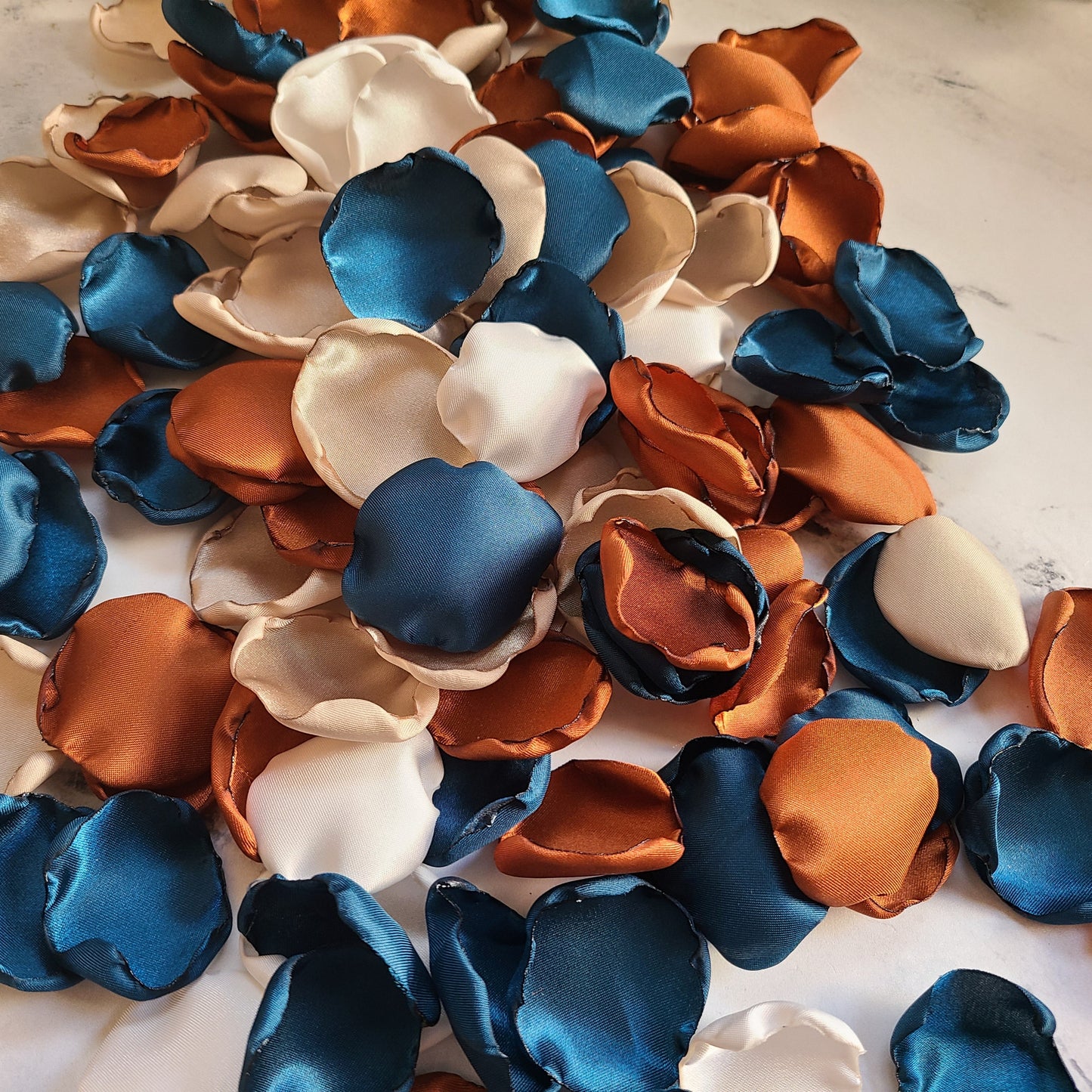 Terracotta, Beige, Ivory, Teal Rose Petals for Fall Wedding Aisle Decor, engagement backdrop, flower girl basket 