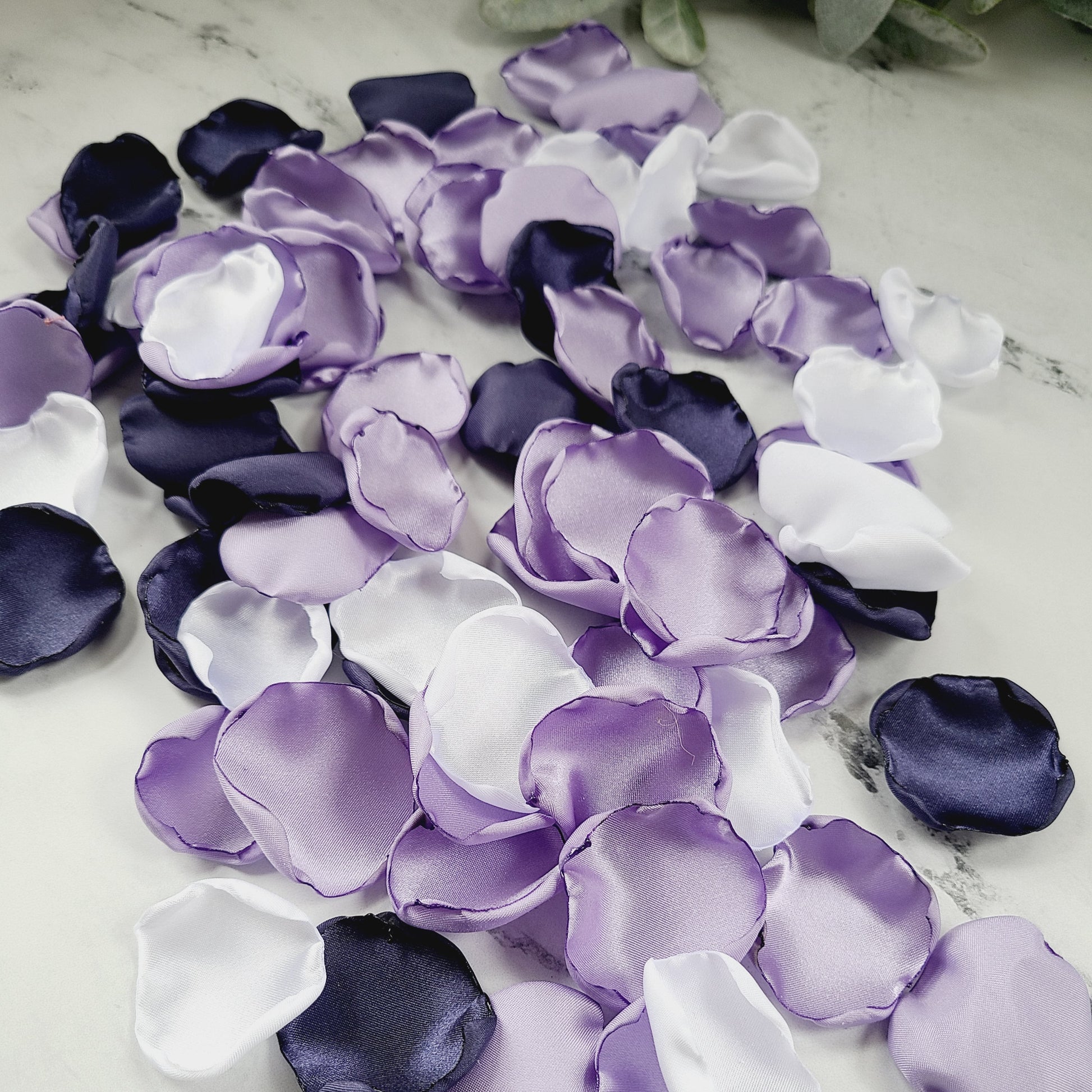White, Navy, Lavender Rose Petals for table confetti, bridesmaid box, proposal props or flower girl baskets, Navy, White and Lavender Rose Petals for Wedding Aisle Decor, Flower Girl Baskets, table confetti, Purple flower girl petals for Boho wedding decor, Bridal Brunch decorations, Future Mrs 
