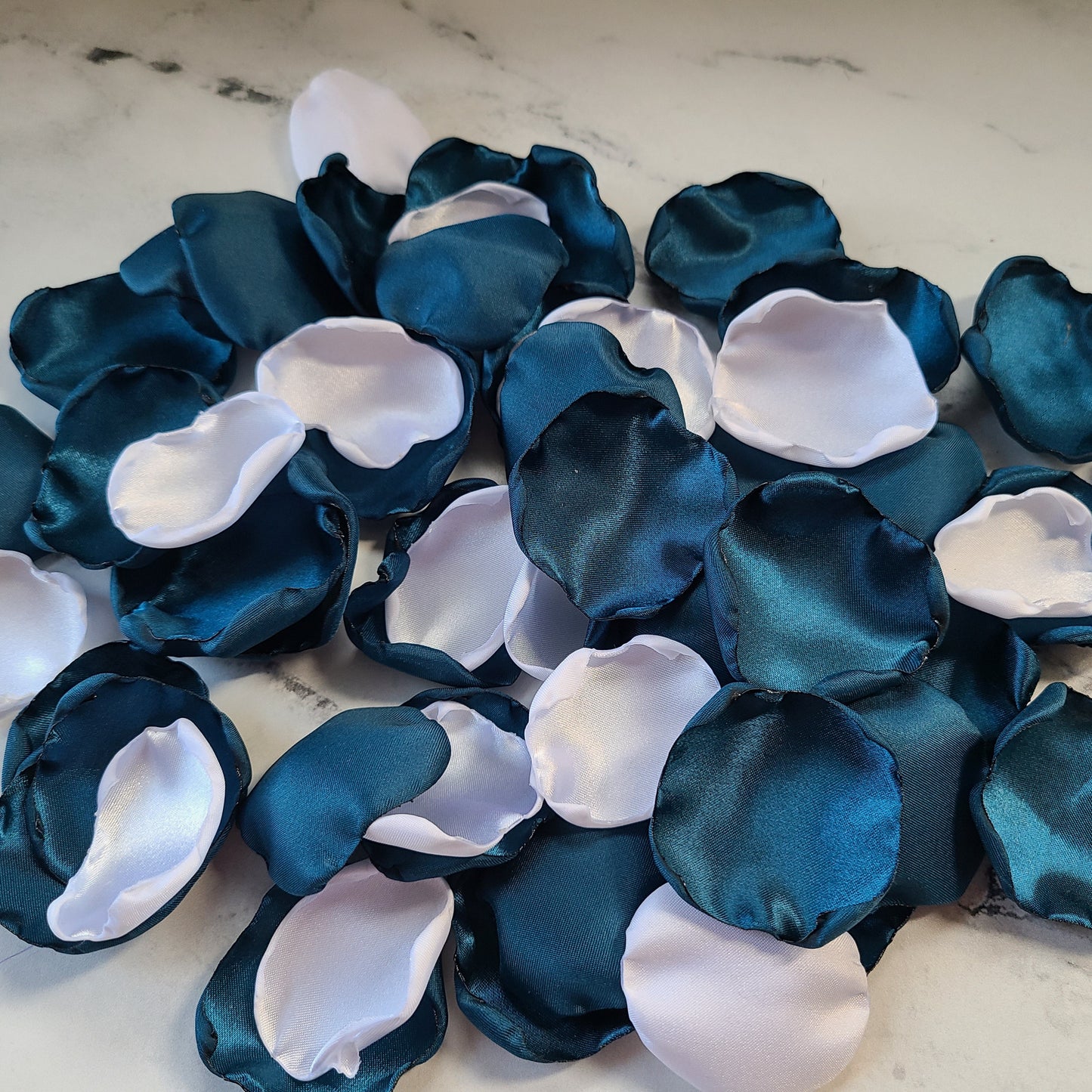 Here Comes the Bride flower girl basket filled with dark teal rose petals, boho fall wedding aisle decor, bridesmaid box, engagement backdrop props, 