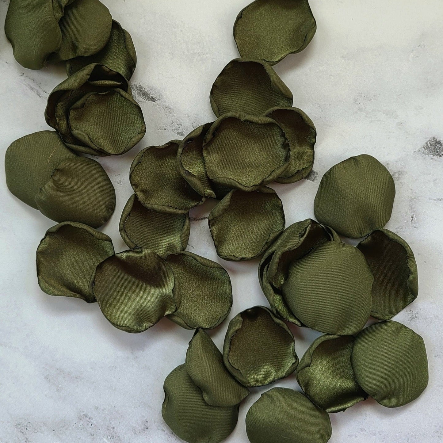 Moss Olive Green rose petals for flower girl baskets, engagement backdrop props, fall wedding decor, table confetti
