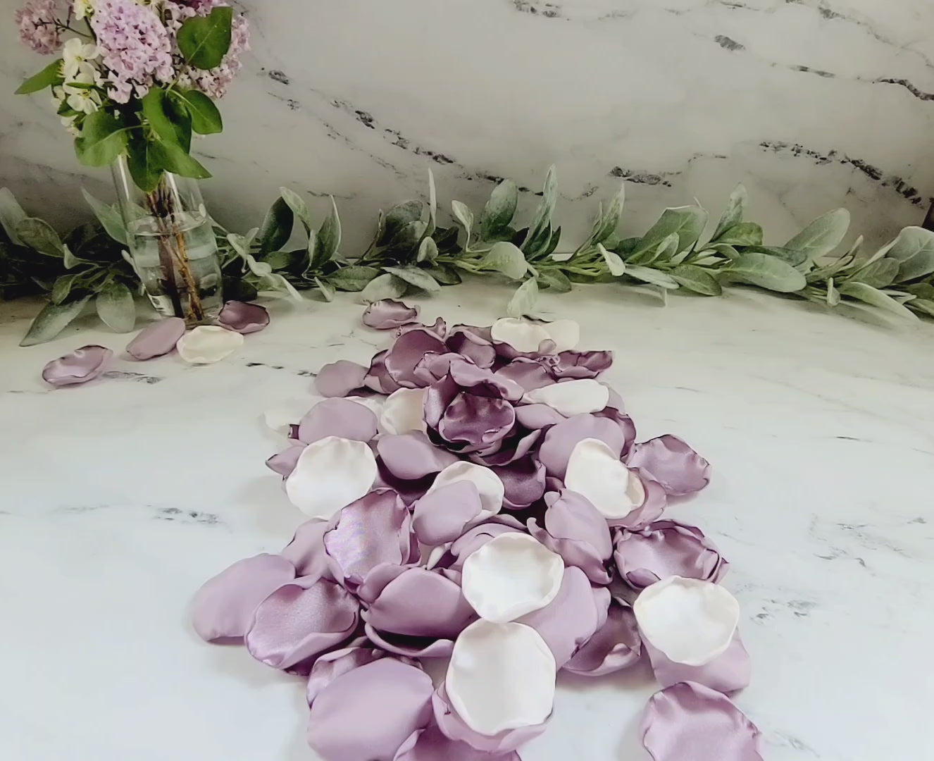 Video Dusty Purple Rose Petals Wedding Decor Petals
