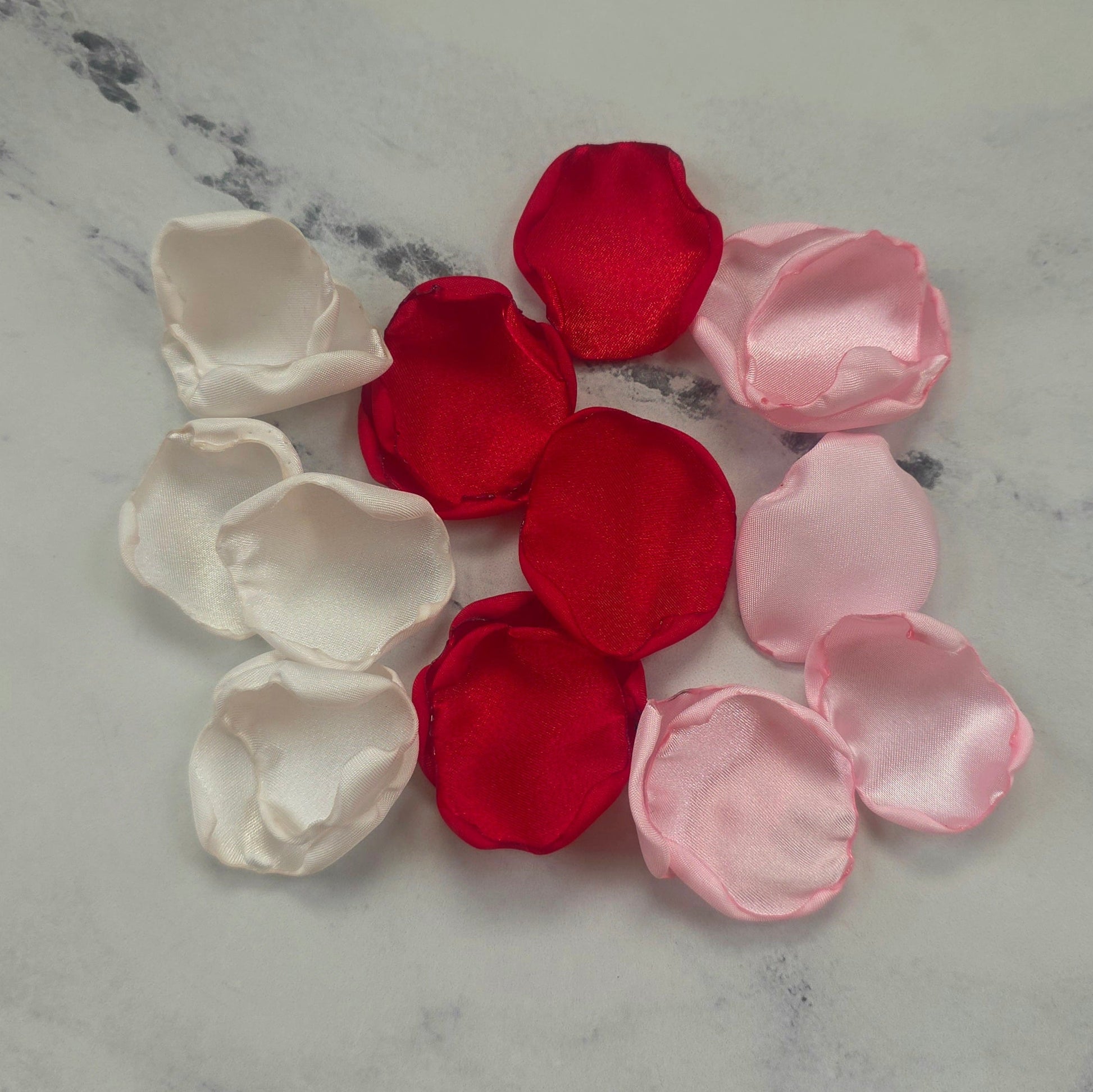 Red, ivory and Pink rose petals for flower girl tossing, wedding aisle decor, confetti scatter, memory table accents, reception tablescapes decoration ideas, backdrop photo props, proposal ideas, valentine date night, wedding decor inspo