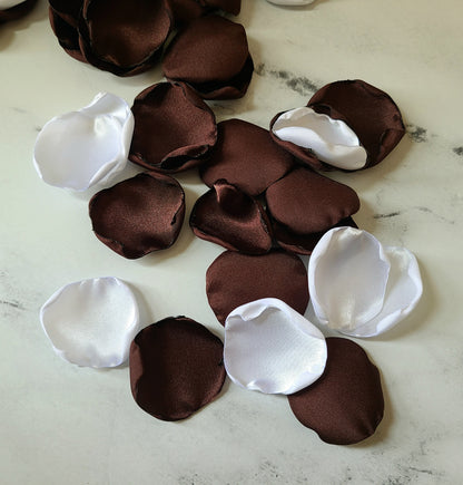 Brown Rose Petals for Fall Western Wedding Aisle Decor, Boho Flower Girl Petals, Table Confetti