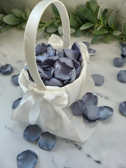 Dusty Blue Rose Petals for Fall Boho Wedding Decor, Flower Girl Petals for a Garden Inspired Wedding, Bridal Brunch, Table Confetti