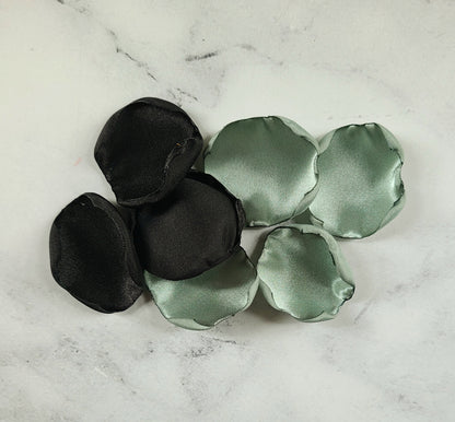 Dusty Sage & Black wedding Decor Rose Petals, Boho Flower Girl Petals, Fall Wedding Aisle Decorations, Confetti Scatter