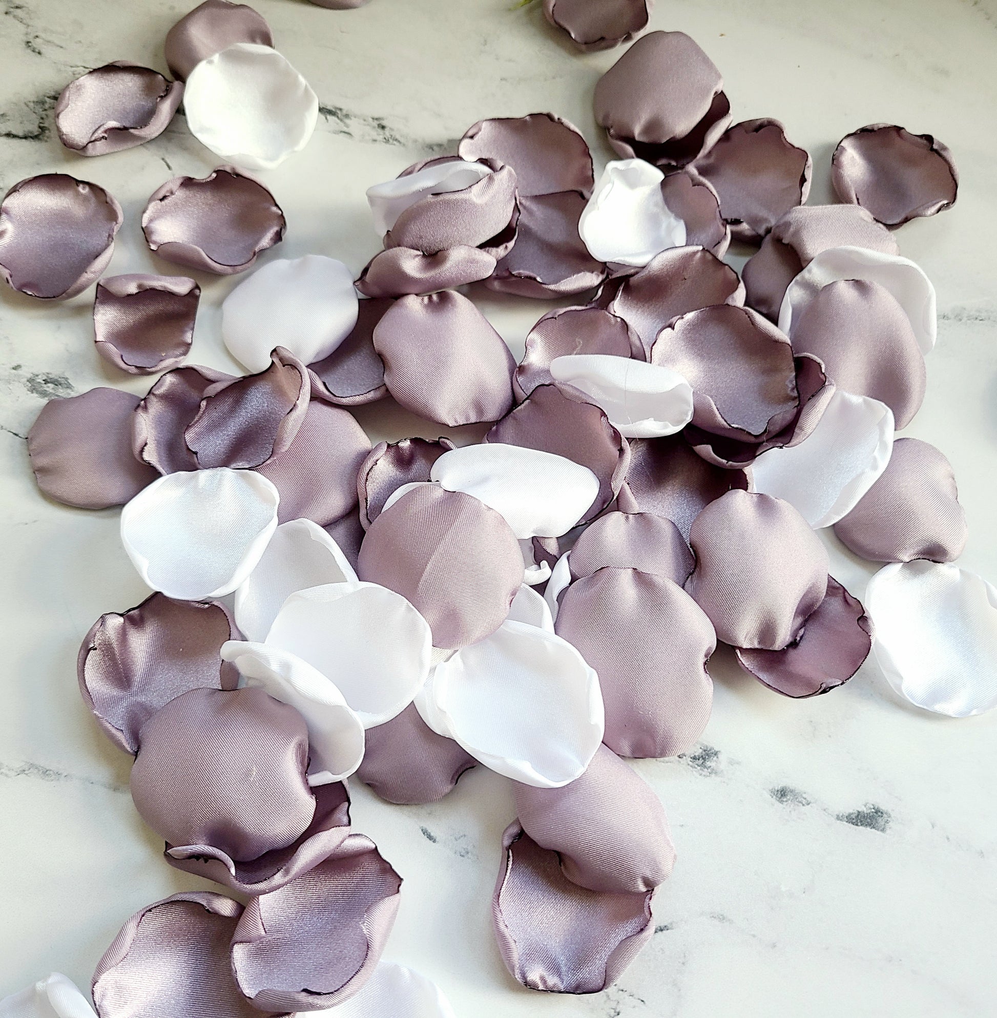 Dusty Purple Rose Petals, Wedding Decor Petals, White flower girl petals for baskets, wedding table decor, aisle decorations, confetti scatter, engagement photo props